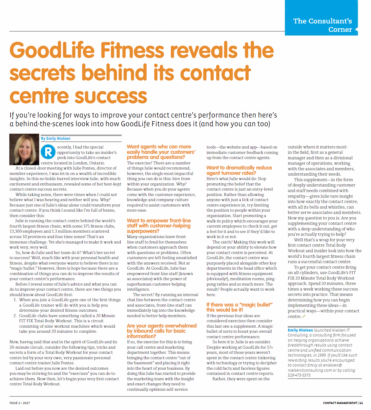 GoodLife Fitness Article Nielsen IT Consulting Inc. Unified